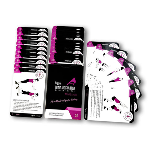 Minibands - Mit 50 figgrs Trainingskarten Fitnesskarten abnehmen, die Fitness fördern und die Muskeln straffen